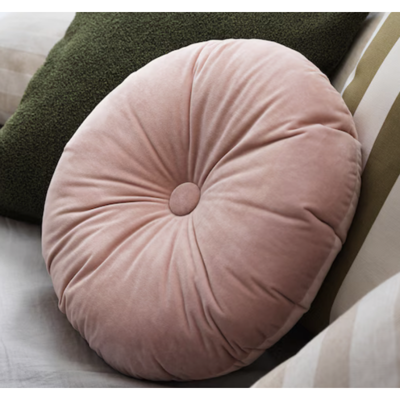Coussin rose clair de face